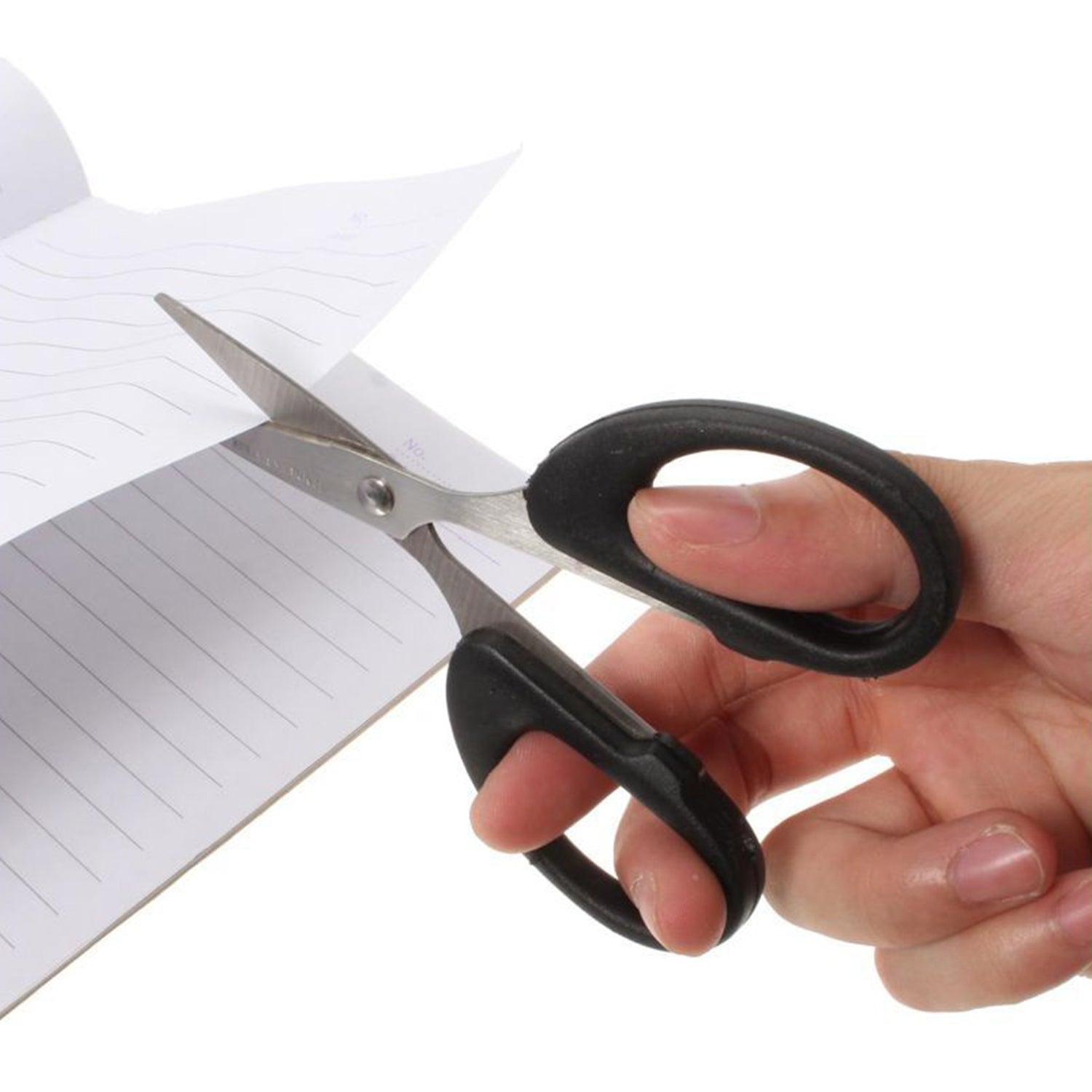 Stainless steel scissors with plastic handle grip, 160mm in size, designed for precision cutting Stainless steel scissors with plastic handle grip, 160mm in size, designed for precision cutting